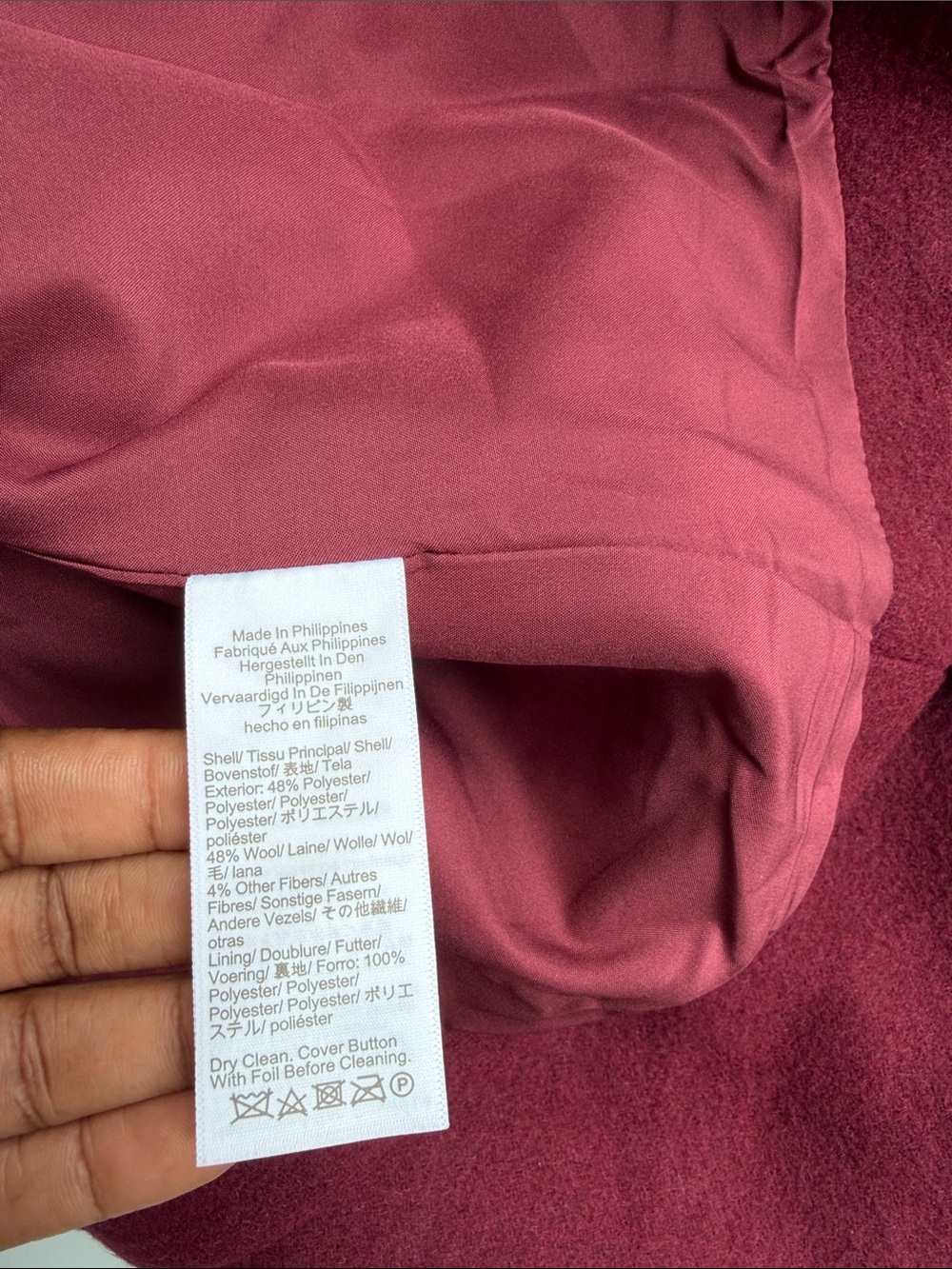 J. Crew Cropped Wool-Blend Swing Coat in Burgundy Size L - Picture 7 of 13